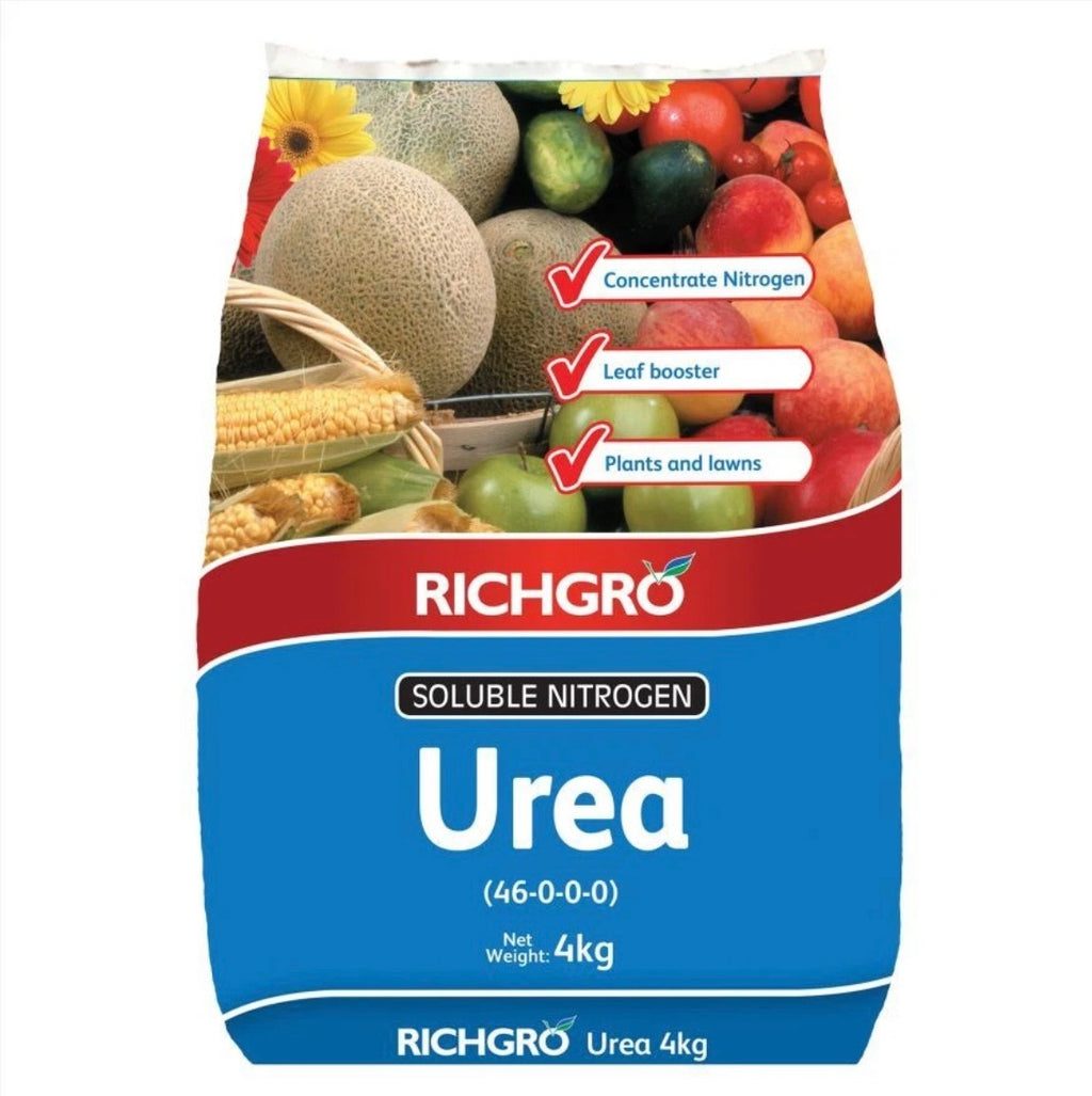 Urea Soluble Nitrogen Fertiliser 4kg RICHGRO Plant Garden Lawn Foliage